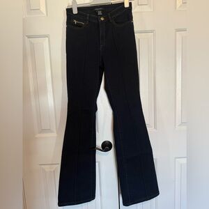 Etcetera Dark Wash High-Rise Flare Stretch Jeans Size 2 | Like New